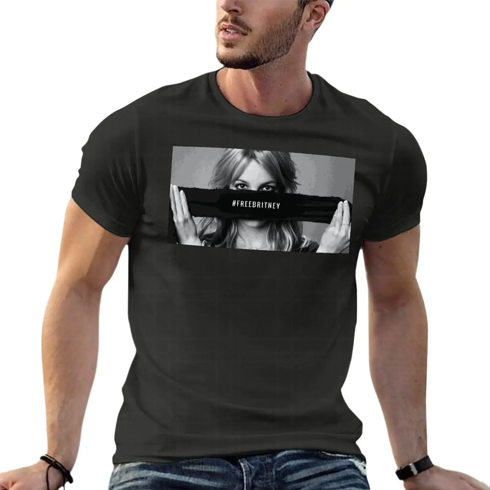 

Britney Freebritney Rap Hip Hop Oversize Tshirt Printed Mens Clothing 100% Cotton Streetwear Large Size Top Tee