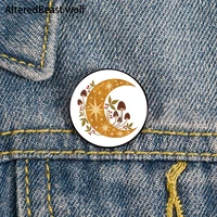 forest moon cartoon printed pin custom funny brooches shirt lapel bag cute badge cartoon enamel pins for lover girl friends