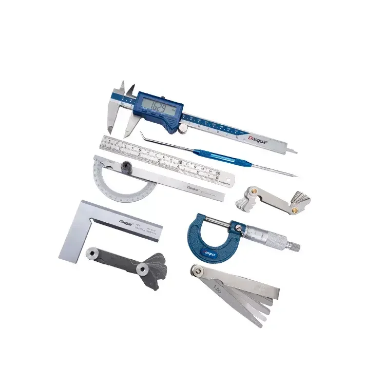 

Dasqua 0-150mm Digimatic Vernier Caliper 0-180 Degree Protractor 0-25mm Outside Micrometer Radius Gauge Feeler Gauge Metrology