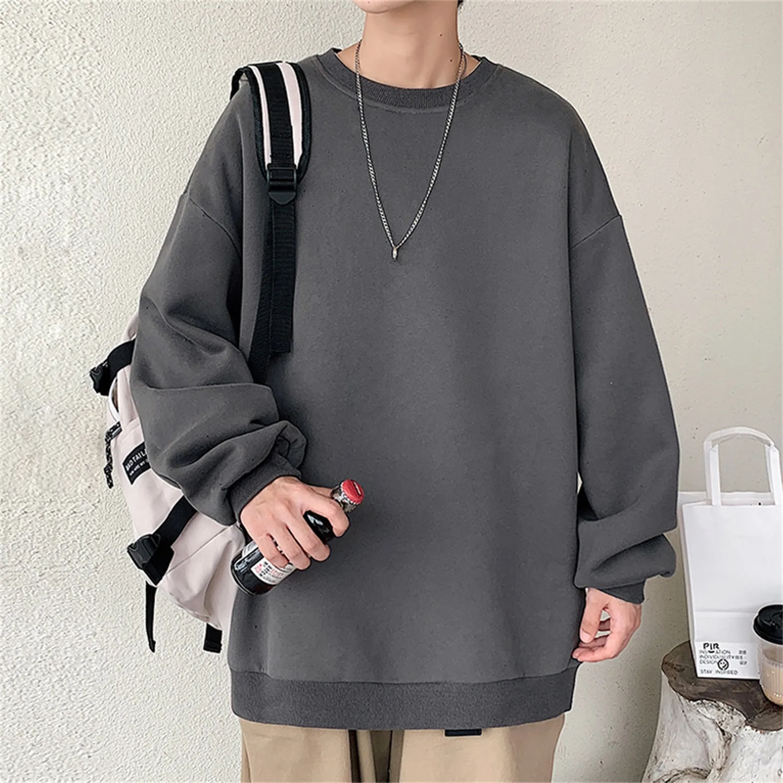 

2023 Hoodies Sweatshirt Mens Black White Hip Hop Punk Pullover Streetwear Casual Fashion Clothes Mens Oversized Korean Harajuku