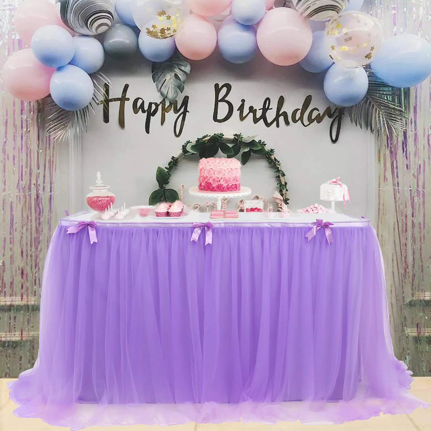 190X76CM Table Skirt Tulle Tableware Tutu Wedding Decor Birthday Party Baby Shower Banquet Party Home Tablecloth Desk Cover