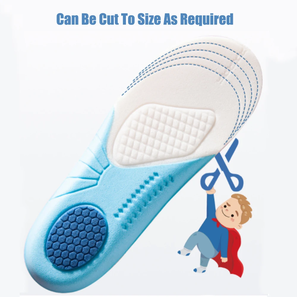 Kids Memory Foam Orthopedic Insoles for Children Soft Sport Running Shoe Insoles for Sneakers Flat Foot Arch Support Insert Sole