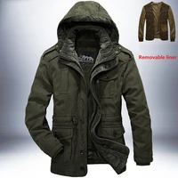 parker coat casual classic winter jacket mens windproof warm hooded coat fashion outer coat mens plush thickening warmth