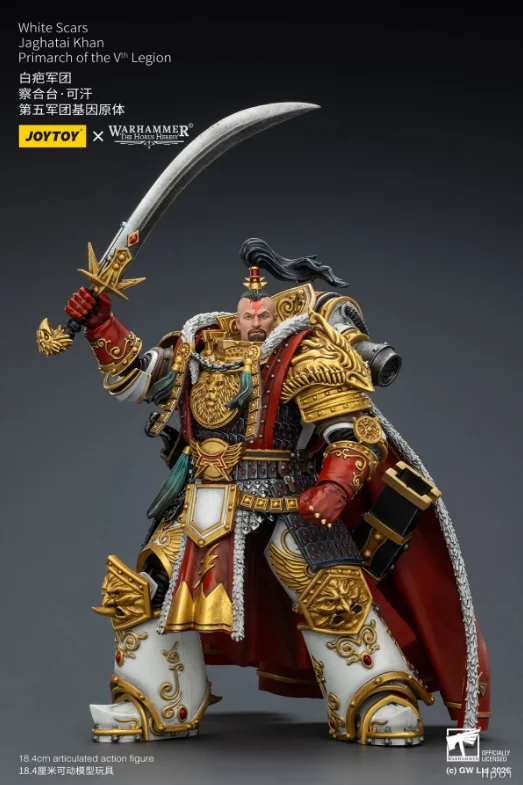 Фото Фигурка JOYTOY Warhammer 30K White Scars Jaghatai Khan 1/18, коллекционная модель, подарок, украшение №4