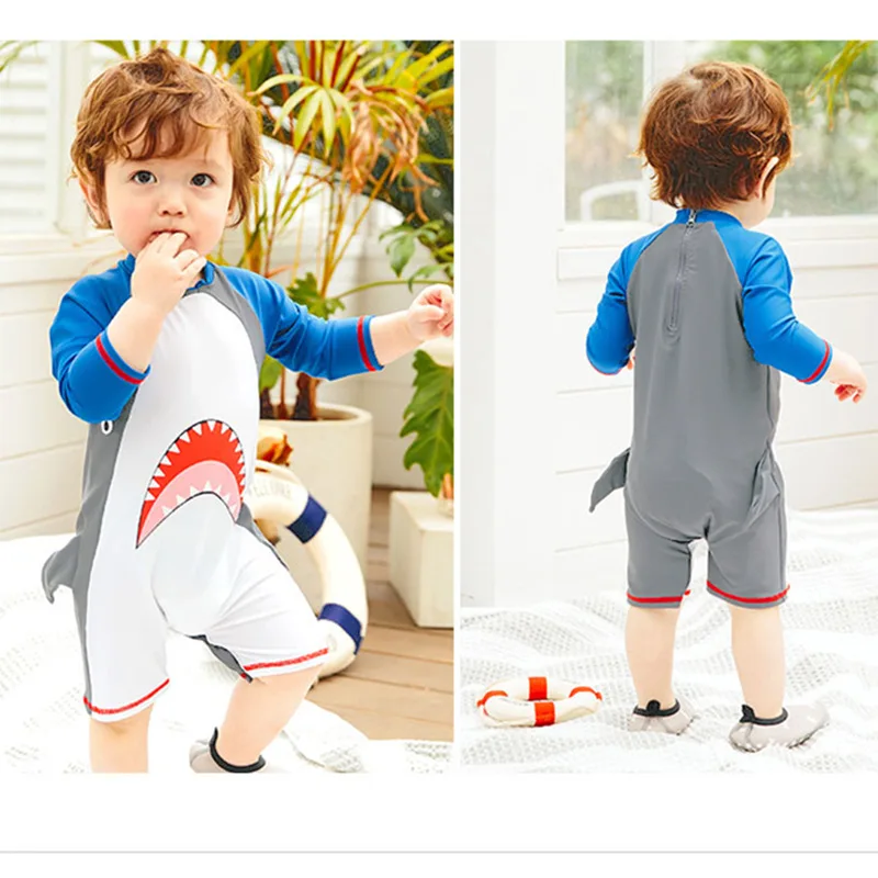 Baby Boy Swimwear One piece Swimsuit Children's Bathing Suit UV Protection Shark Print Swimming for Boys Beach Pool Clothes |