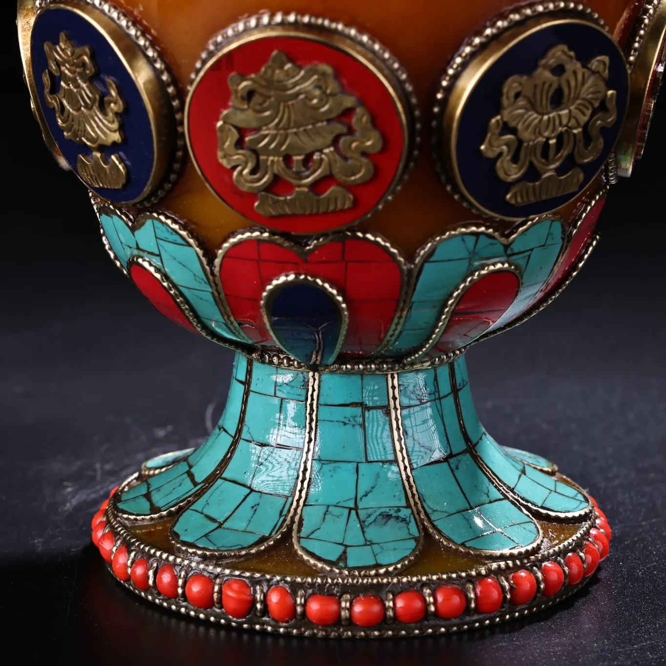 13-дюймовая коллекция тибетского храма старый пчелиный воск мозаика драгоценный