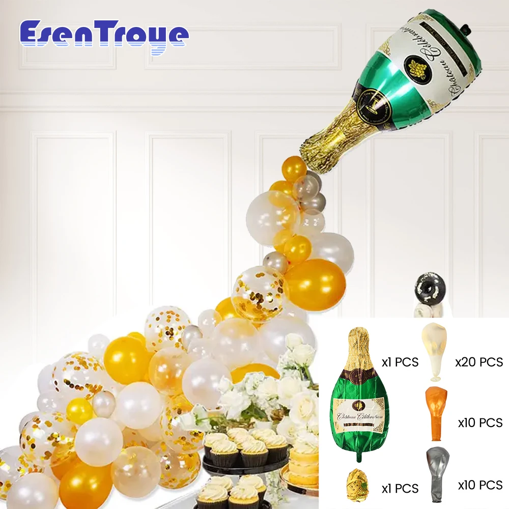42pcs / Set Champagne Balloons Large Size Sequin Latex Balloon Package Wedding Banquet Children's Birthday Party Decoration