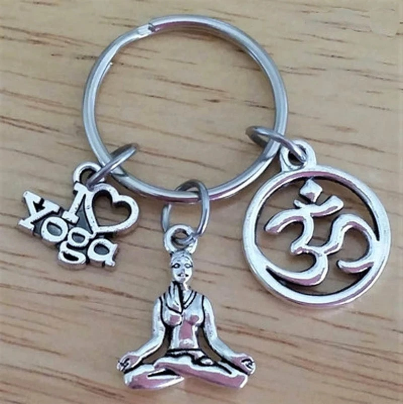 

New Yoga Lovers Namastey I Love Yoga Yoga Symbols Keychain