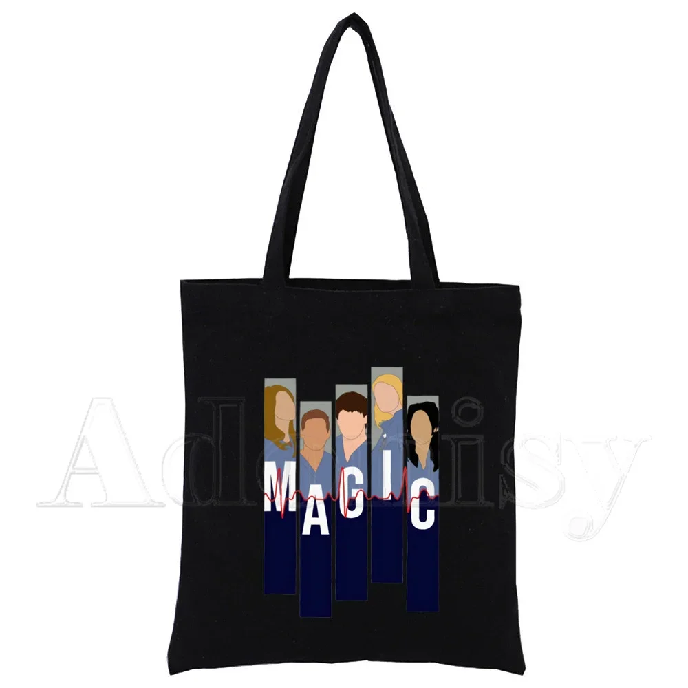 Greys Anatomy Harajuku однотонные холщовые женские студенческие Ulzzang корейские черные