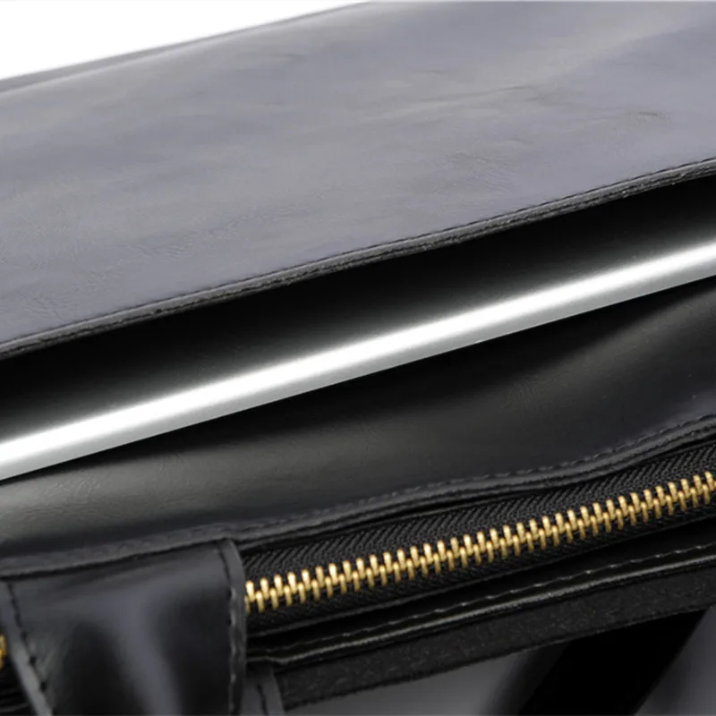 Fashion Portable Briefcase Hot Men Top-Handle Computer File Bags Men Shoulder Solid Pouch Leather Business Crossbody Handbag