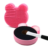 multifunction silicone makeup brush cleaner cosmetic universal brush cleaner cute wet dry use make up sponge tool scrubber box