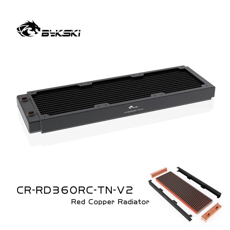 BYKSKI 360mm Copper Radiator for PC Cooling 30mm Thickness for 12cm Fan Water Cooler High performance cooler Radiator 120mm fan