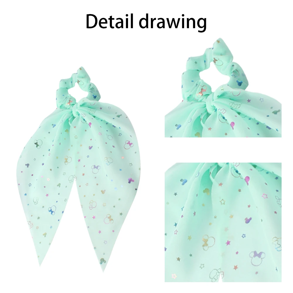 Женская длинная шифоновая лента с блестками модная мягкая резинка для волос 1 шт.