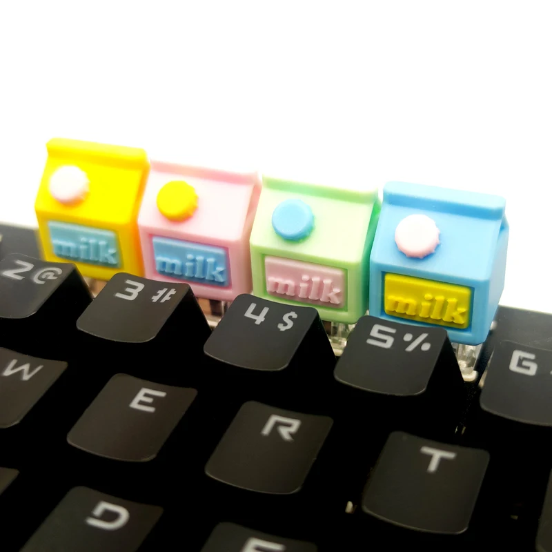 

Mechanical Keyboard Personalized Custom Handmade Resin Cute Milk Carton Keycap Gift Computer Accessories