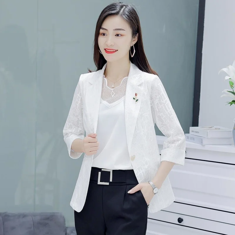 

Lace stitching small jacket spring and summer thin new Korean fashion temperament casual slim beautiful top foreign coat female