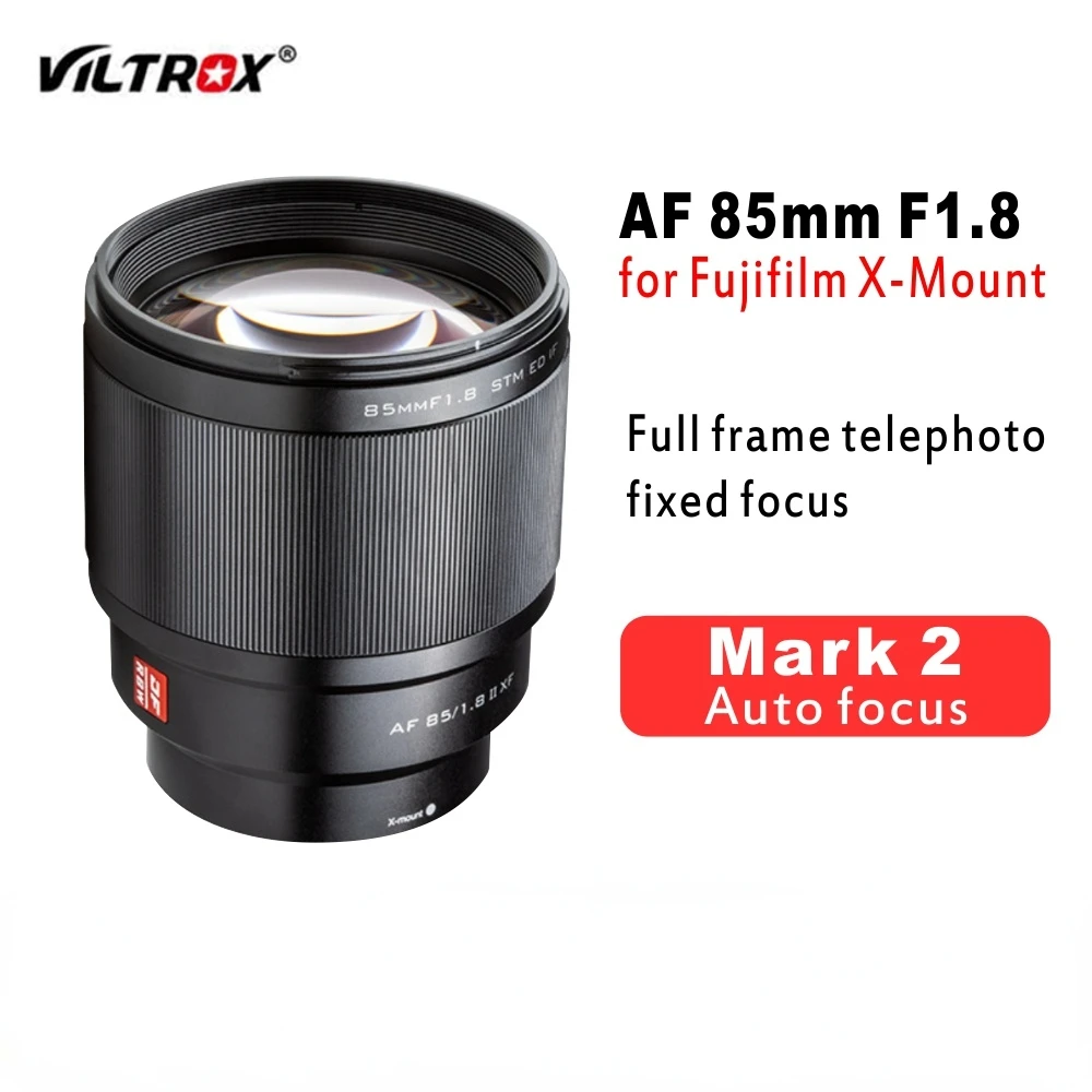 

VILTROX 85 мм F1.8 Mark II XF объектив Автофокус AF портретный объектив для Fuji Fujifilm X mount Cameras XT3 X-H1 XT20 XT30 XT4