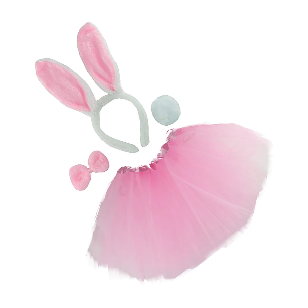 

4pcs in 1 Set Bunny Ears and Tail Set Bunny Costume Accessories for Girl Rabbit Costume Accessories