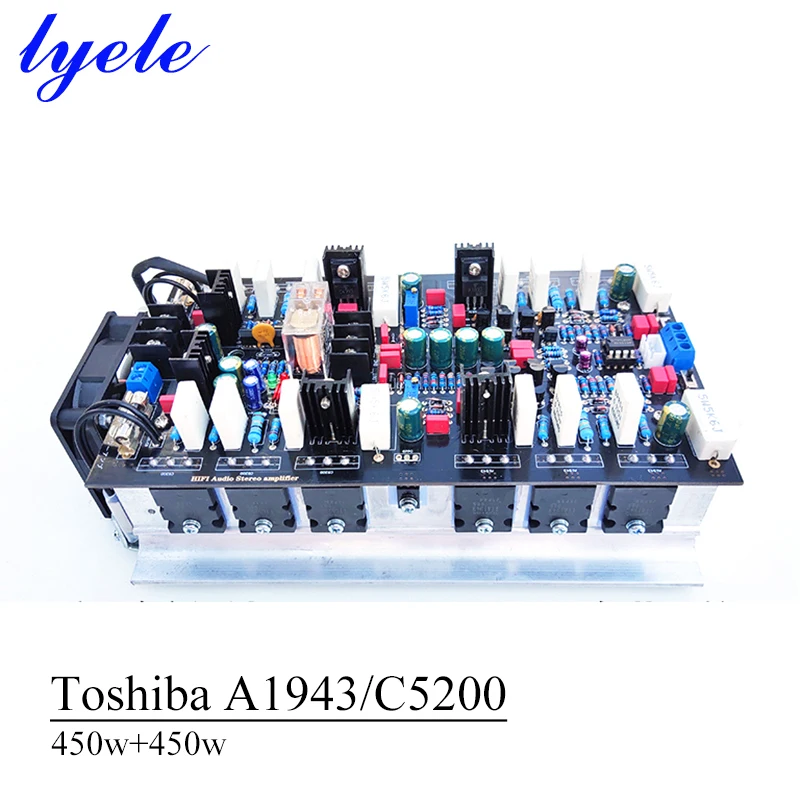 

450w*2 2.0 Channel Stereo Power Amplifier Board High Power Hifi Amplifier Toshiba A1943 C5200 Low Distortion Audiophile Audio