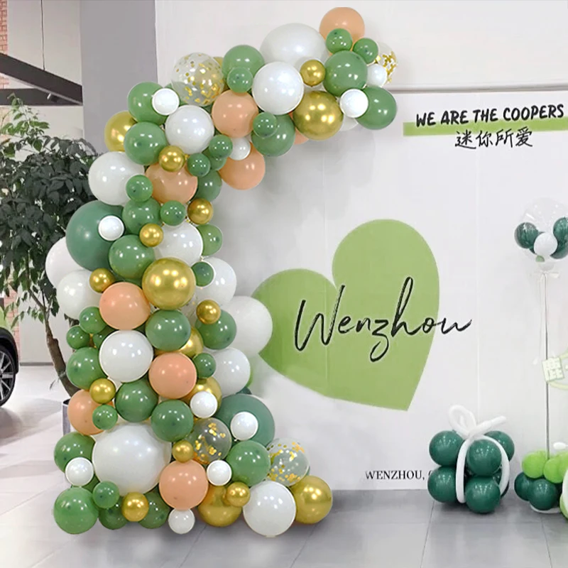 

Macaron Green Balloons Garland Arch Kit White Chrome Latex Balloons For Baby Shower Wedding Birthday Christma Party Decor Globos