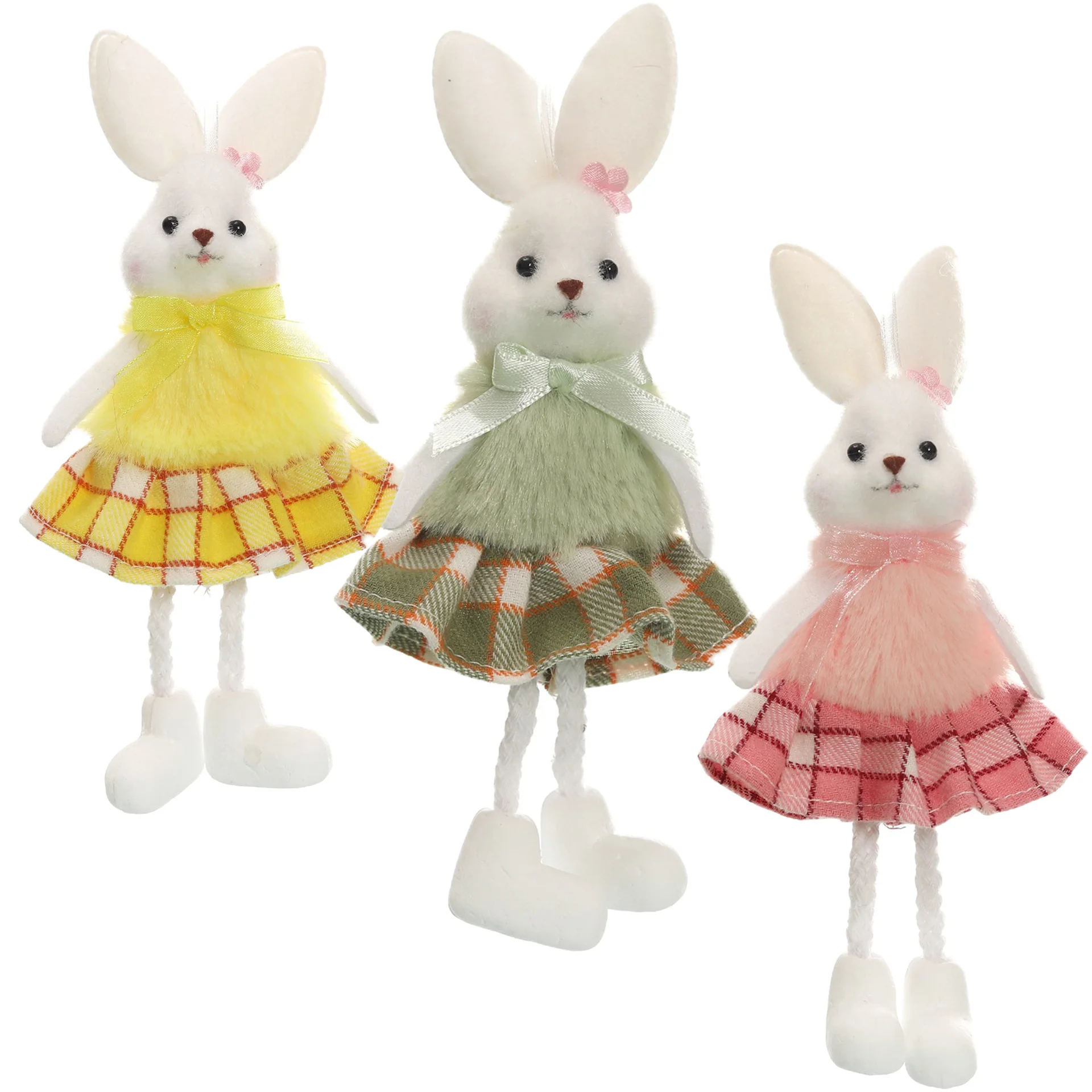 

3Pcs Bunny Figurines Resin Rabbit Statues Sculptures Easter Shelf Sitters Table Decorations Centerpieces Kids Birthday Decor
