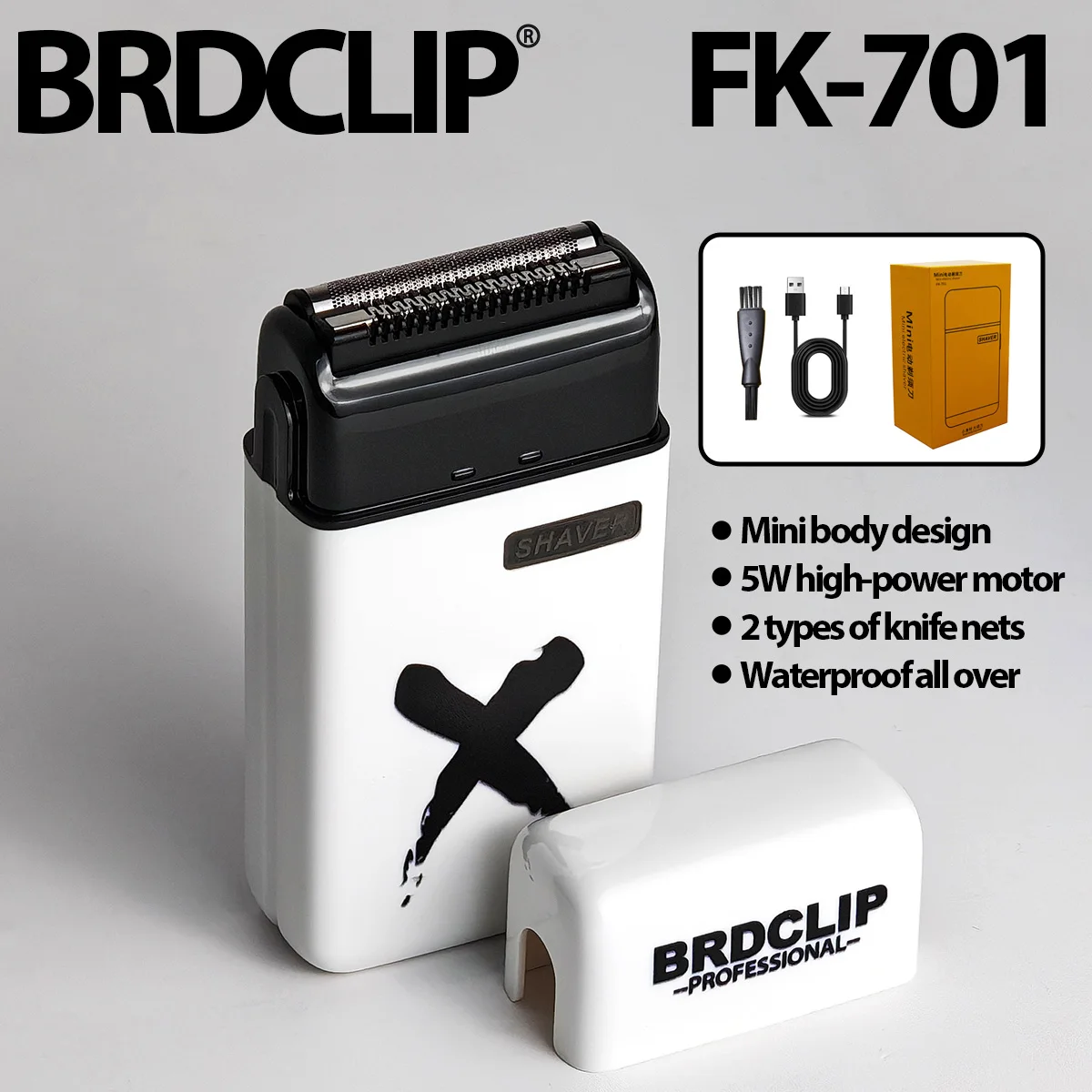 Профессиональная электробритва BRDCLIP FK-701 триммер для бороды мини-мужской волос