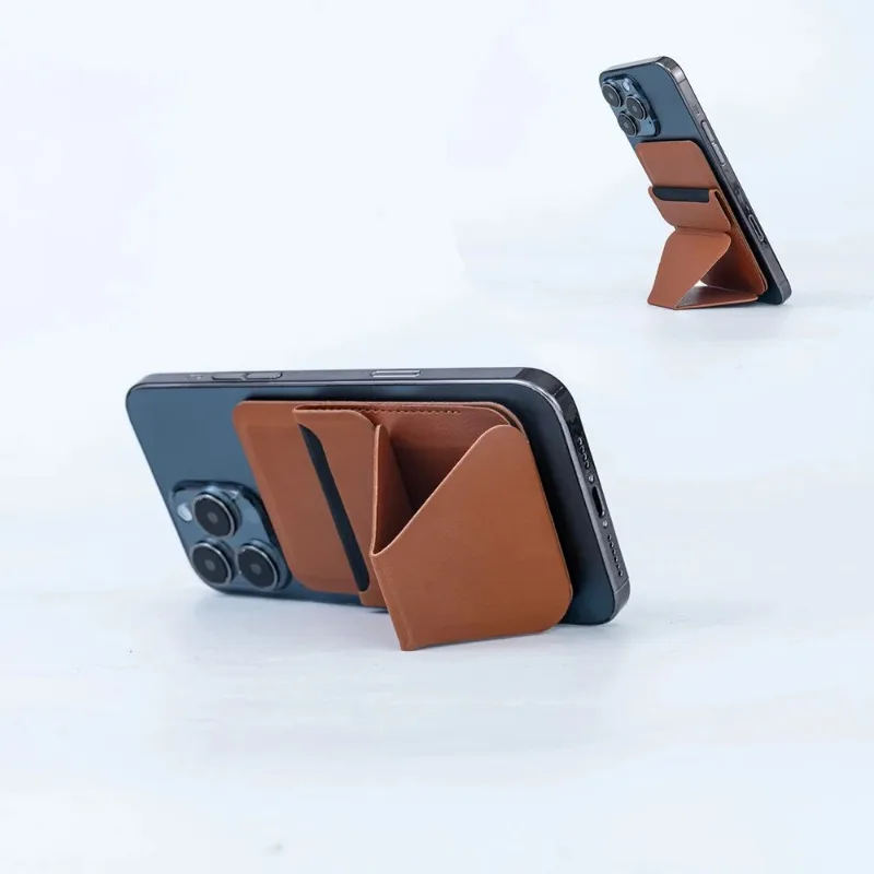 Магнитный складной кожаный кошелек-подставка для телефона универсальный