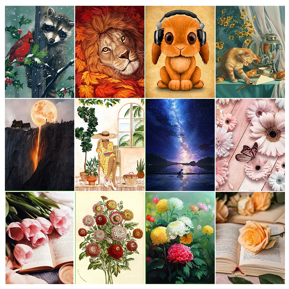 

YOUQU 5d DIY Diamond Painting Cross Embroidery Mosaic Picture Landscape Animal Flower Home Decoration Exquisite Gifts