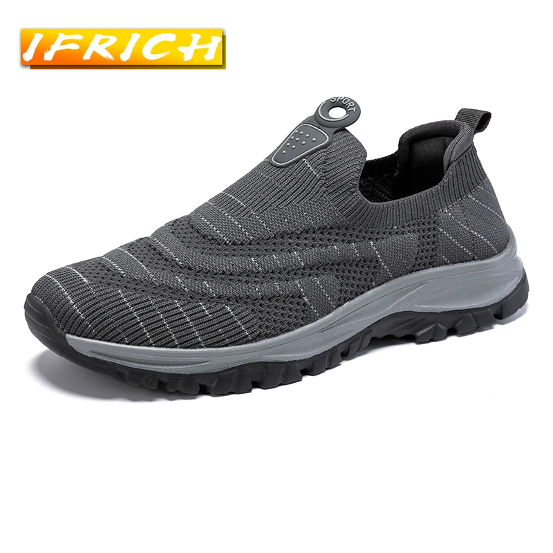 

Summer Hiking Shoes For Men Gray Slip-on Climbing Shoes Man Big Size Trecking Shoes Mens Anti Slip Rock Climbing Shoes Men