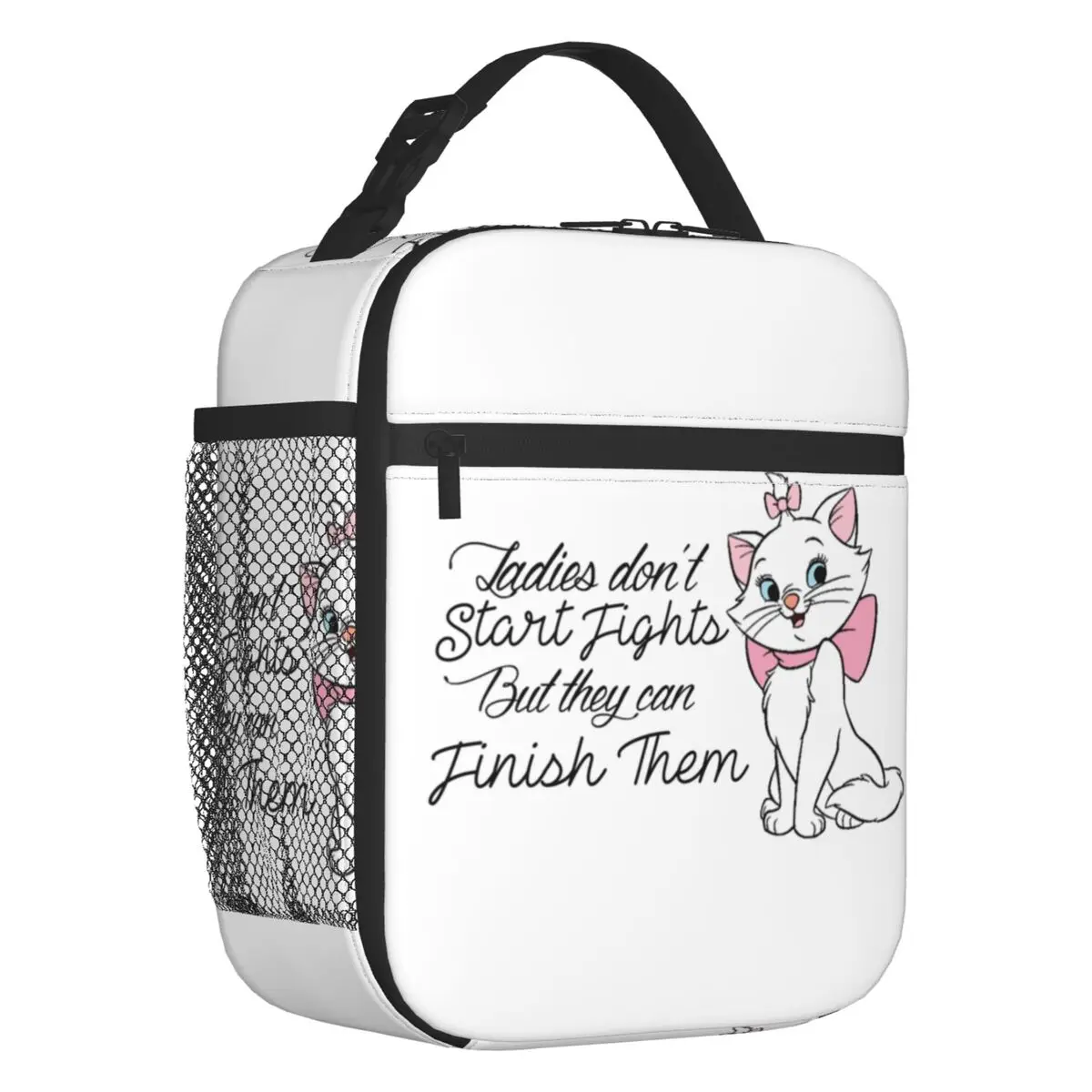 

Cartoon Marie Cat Thermal Insulated Lunch Bags Women Kitten Animal Resuable Lunch Tote for Work School Travel Storage Food Box