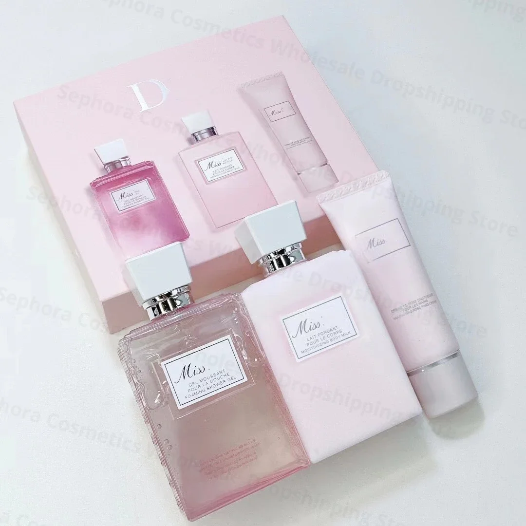 

Luxury D Brand 3pcs Gift set LAIT FONDANT Moisturizing Body Milk 200ml Foaming Shower Gel 200ml Nourishing Rose Hand Cream 50ml