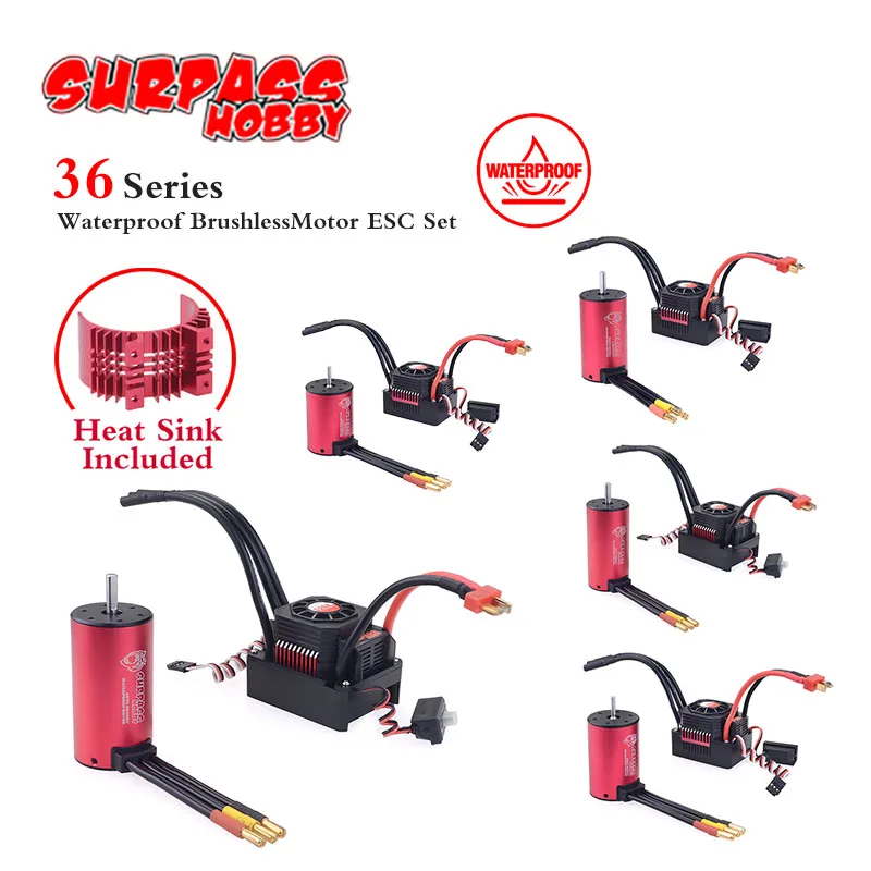

Водонепроницаемые бесщеточные двигатели SURPASS HOBBY ESC Heat комбинированная раковина 3650 3660 3665 3670 3674 3,175/5 для 1/10 RC Tamiya Axial Traxxas