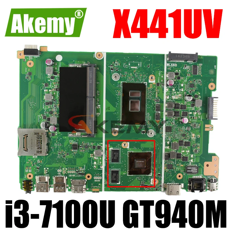 

Материнская плата Akemy для Asus X441UV X441U F441U A441U X441UR, материнская плата Laotop X441UV с фотоэлементами GT940M