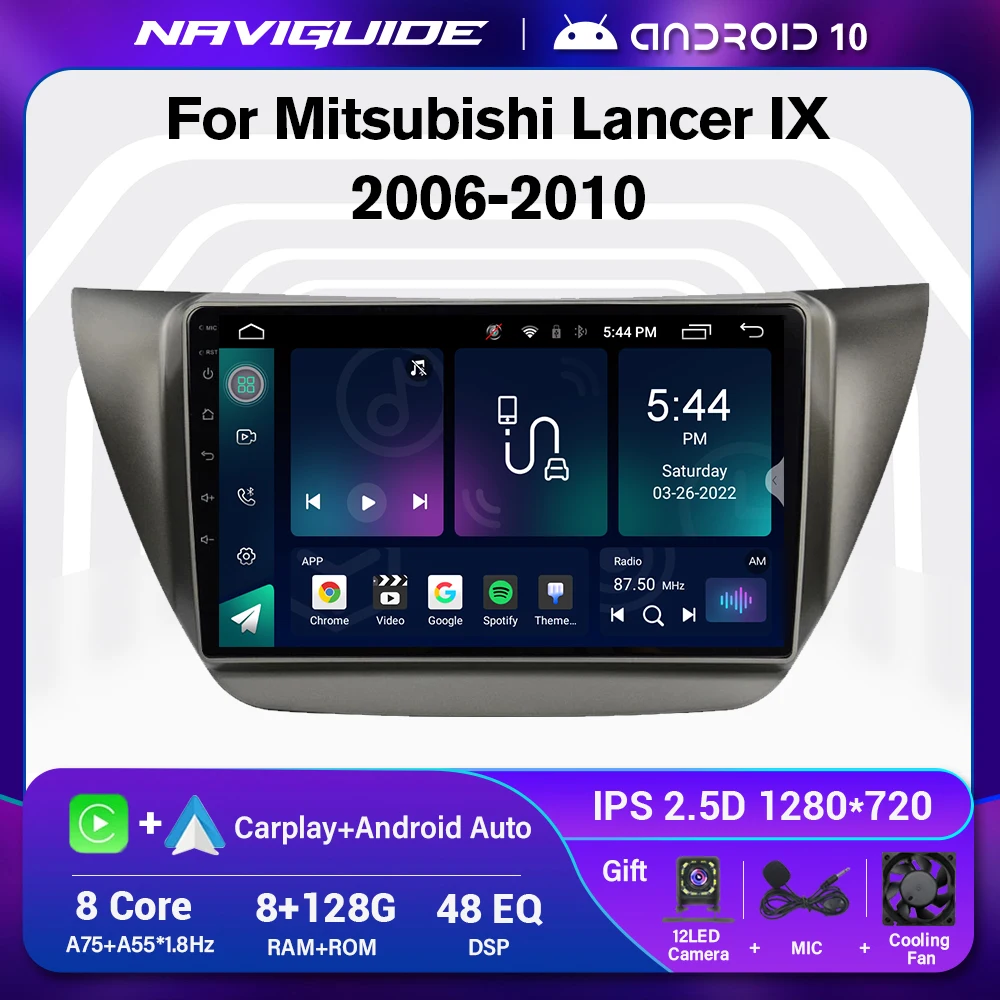 

Автомагнитола для MITSUBISHI Lancer IX 2006-2010, 2 Din, Srereo, Android 10, 8 + 128 ГБ