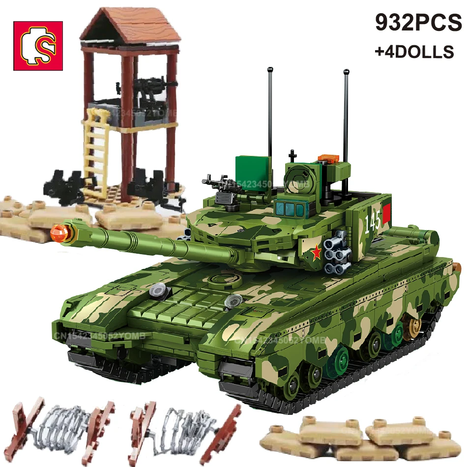 

SEMBO Boys 932PCS 99B Main Battle Tank Model ​Building Blocks WW2 Army Military Soldiers Bricks Toys for Children Gift