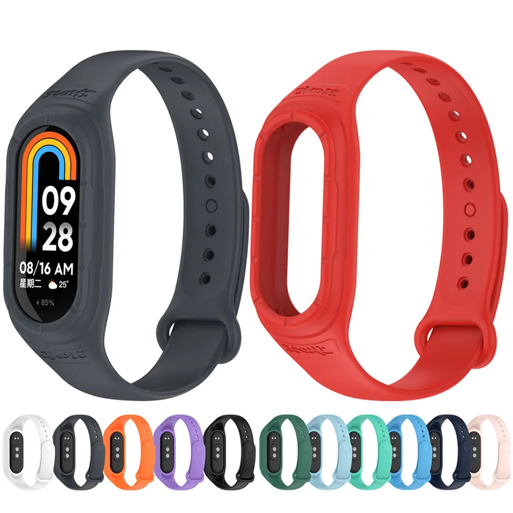 

Ремешок спортивный для Xiaomi Mi Band 8, сменный силиконовый браслет для смарт-часов, аксессуары для Mi Band 8