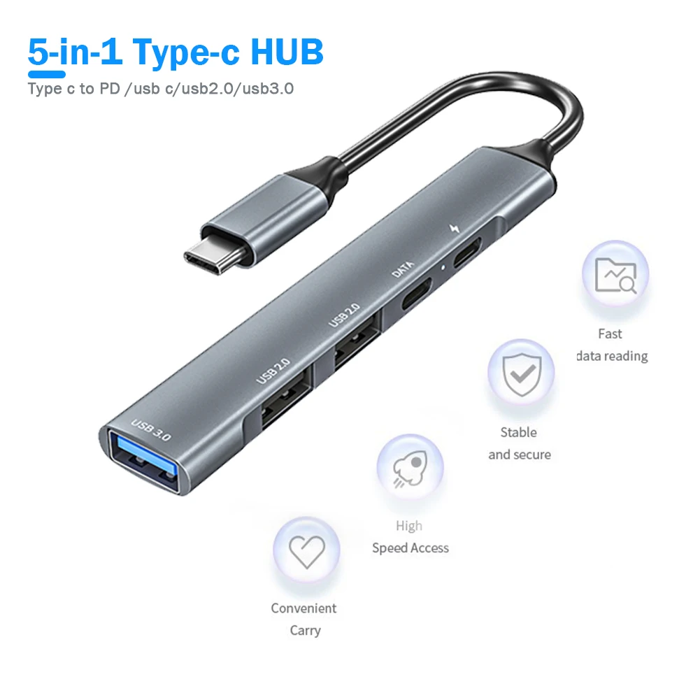 

USB-разветвитель 5 в 1 с портами USB 2,0 и USB 3,0