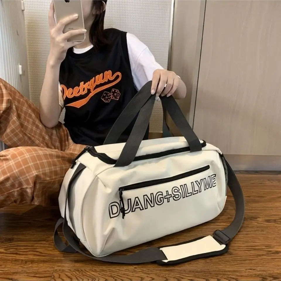 Travel Bag Luggage Handbag Ladies Shoulder Bag Waterproof Nylon Large Capacity Lightweight Crossbody Bag Men Sports Gym Bag