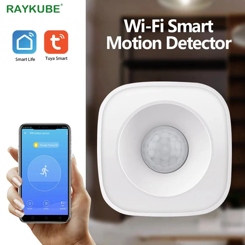 

RAYKUBE Tuya Motion PIR Sensor Detector WIFI Movement Sensor Smart Life APP Wireless Home Security System