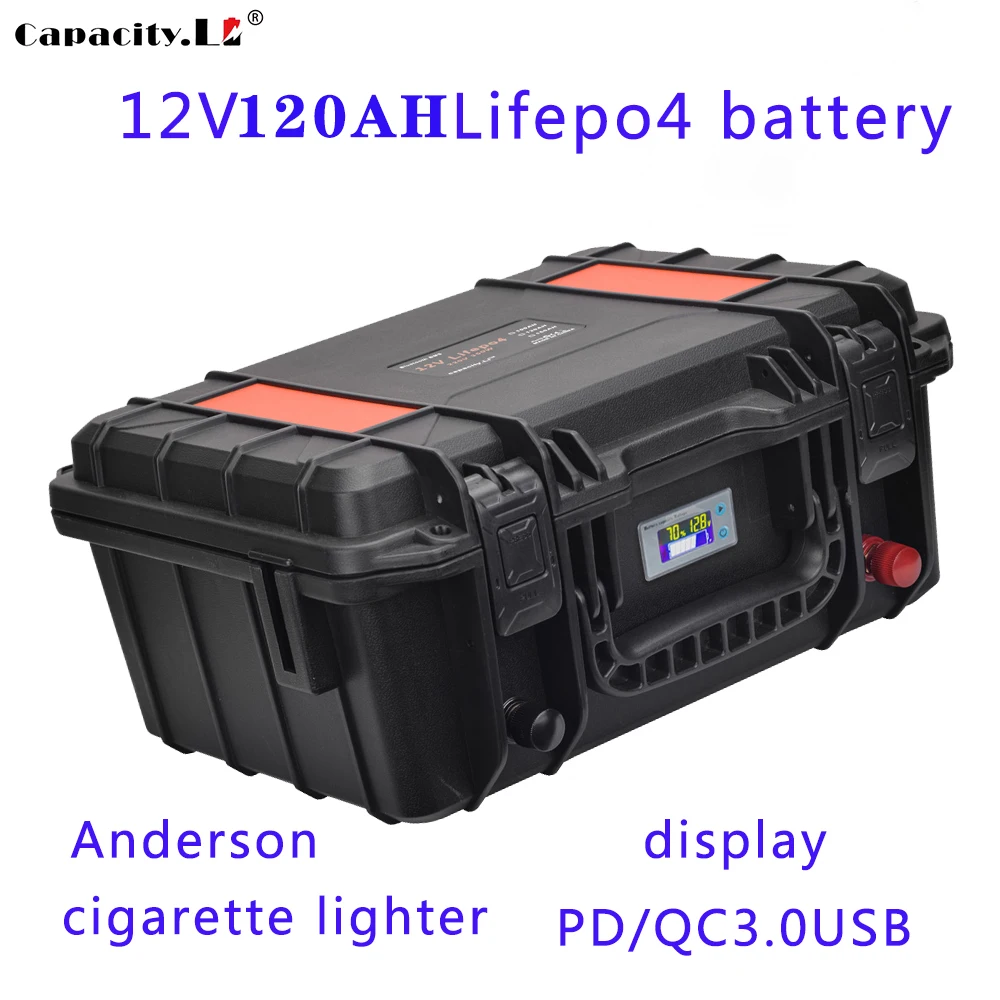 12V 120Ah Lifepo4 battery 150ah Power bank Battery pack With BMS Outdoor Marine Rechargeable For RV Solar Inverter backup Motor