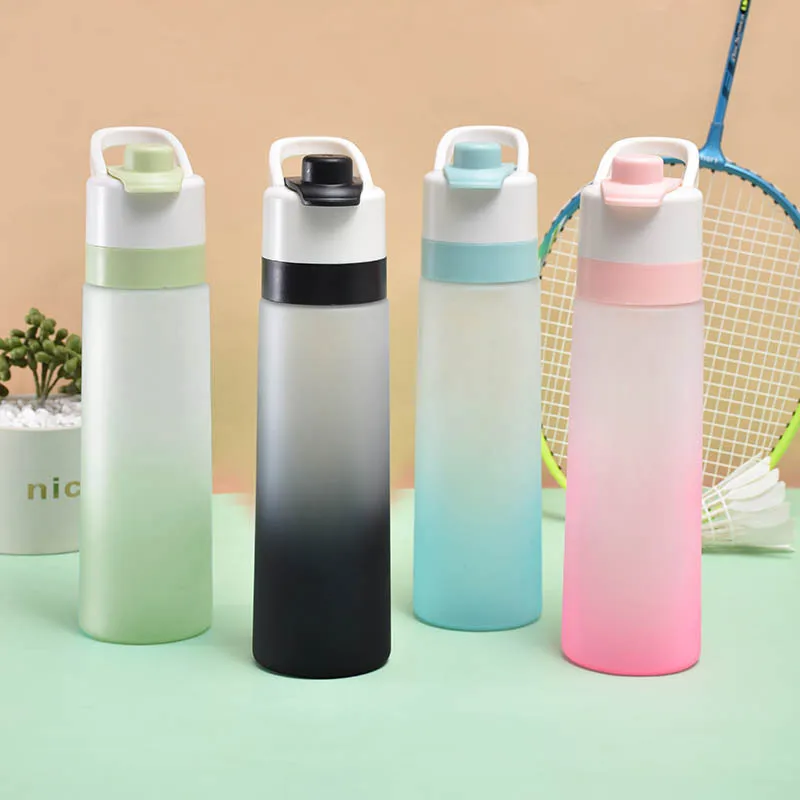 

700ml Frosted Spray Water Bottle Large Capacity Portable Outdoor Sport Cooling Water Cup Fashion Cute Drinking Plastic Bottle