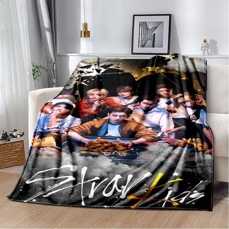 

Детское одеяло Kpop Stray, мягкий чехол для дивана, Корейская группа мальчиков, легкий теплый плед для кровати, для спальни, дивана