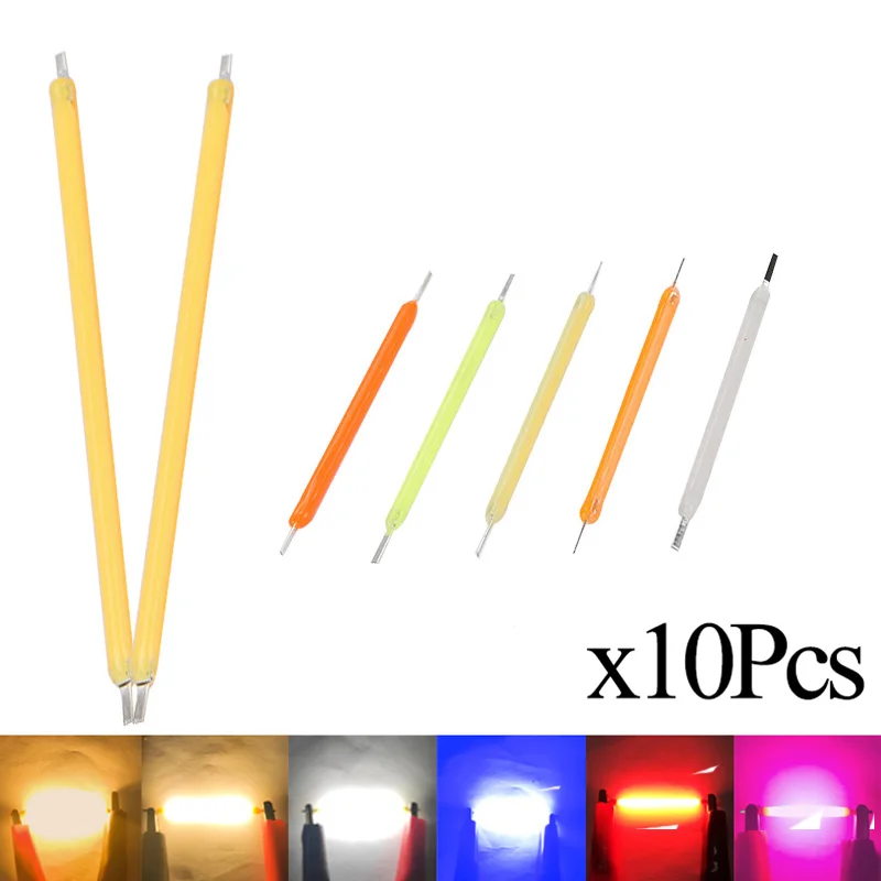 

10Pcs Dc 3v 12v 38MM Cob Led Filament 2200k White Blue Red Pink Edison Bulb Parts Lamp Incandescent Light Accessories Diodes
