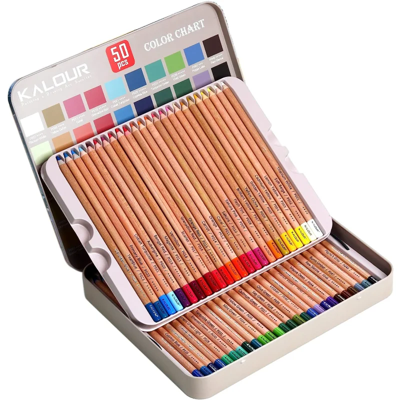 ,set Of 50 Colors,color Charcoal Pencils For Drawing Sketching Coloring Shading,art Supplies