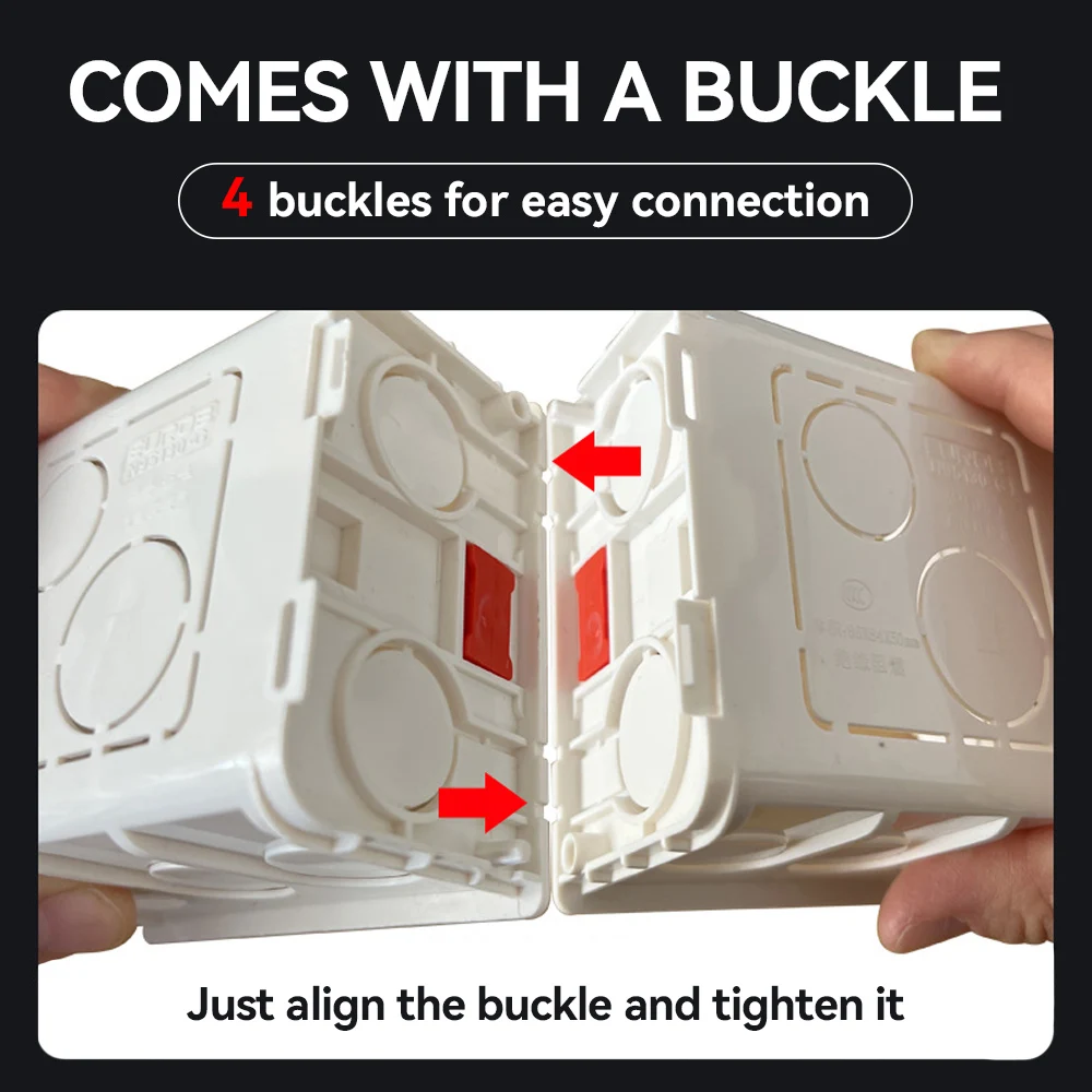 Регулируемый монтажный ящик для розетки внутренний хранения 86x86x50 мм настенного