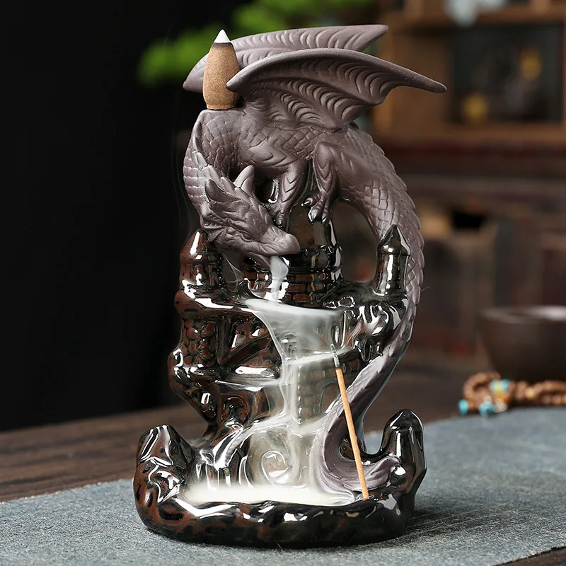 

Ceramic Sandalwood Cigarette Backflow Aromatherapy Furnace Home Decoration Pterosaur Waterfall Backflow Aromatherapy Furnace