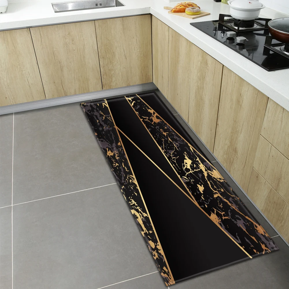 

Скандинавский кухонный коврик, искусственный геометрический напольный декоративный ковер для спальни, гостиной, нескользящий коврик для б...