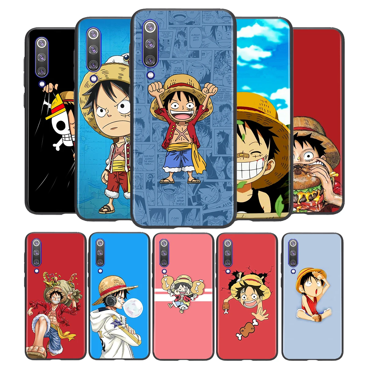 

Anime One piece Cartoon For Xiaomi Mi 11 10T Note10 Ultra 5G 9 9T SE 8 A3 A2 A1 Pro Play Black Phone Case
