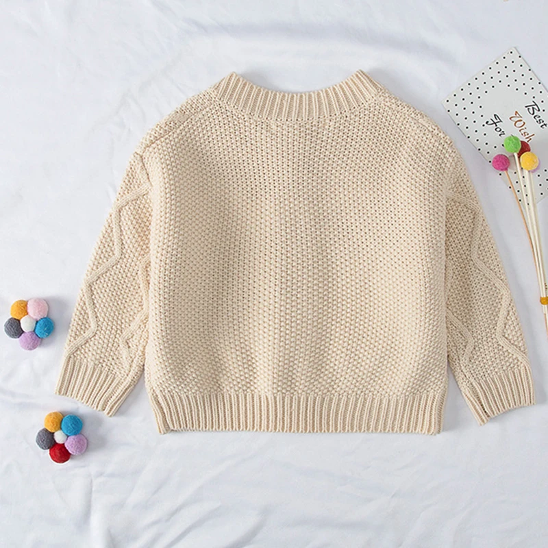 Осеннее пальто для маленьких мальчиков и девочек Детский свитер вязаные