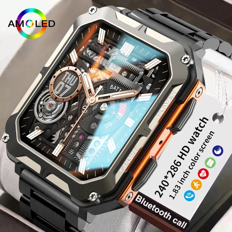 

2023 Watch For Men Smart Watch Military Waterproof Watches Fitness Tracker Outdoor Sport Smartwatch Men Bluetooth Call Clock New