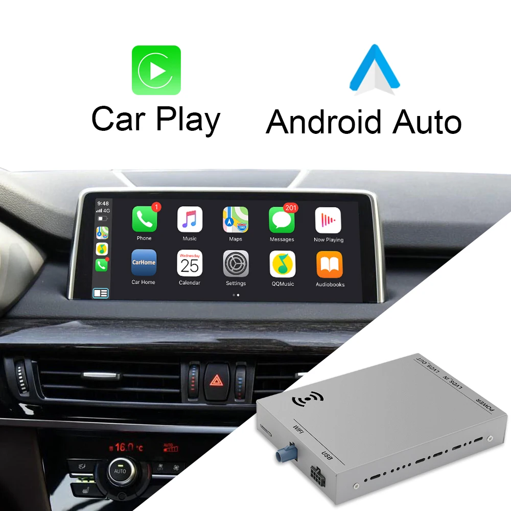 

Беспроводной Carplay для BMW 1 2 3 4 5 7 серии F10 F20 F30 E60 E70 E81 E90 X1 X3 X5 X6 MINI CIC NBT EVO система Android Авто AI Box